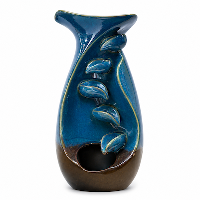 Large Teal Treetop Ceramic Backflow Burner